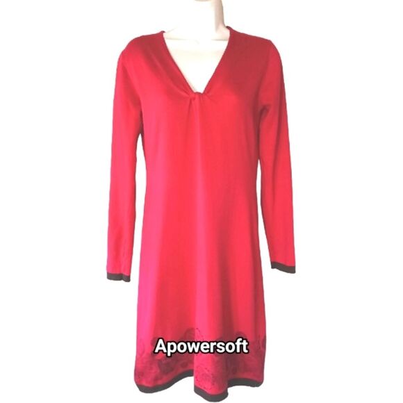 Title Nine Pink & Brown Sweater Dress - Picture 1 of 7